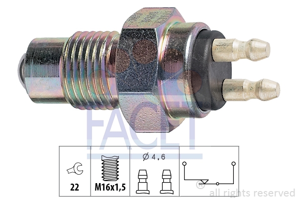 FACET 7.6008 Выключатель, фара заднего хода Made in Italy - OE Equivalent