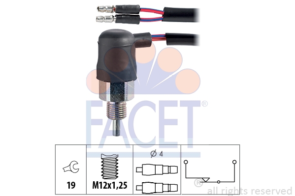 FACET 7.6047 Выключатель, фара заднего хода Made in Italy - OE Equivalent