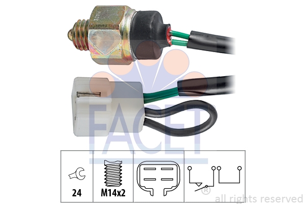 FACET 7.6198 Выключатель, фара заднего хода Made in Italy - OE Equivalent