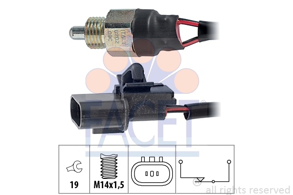 FACET 7.6202 Выключатель, фара заднего хода Made in Italy - OE Equivalent