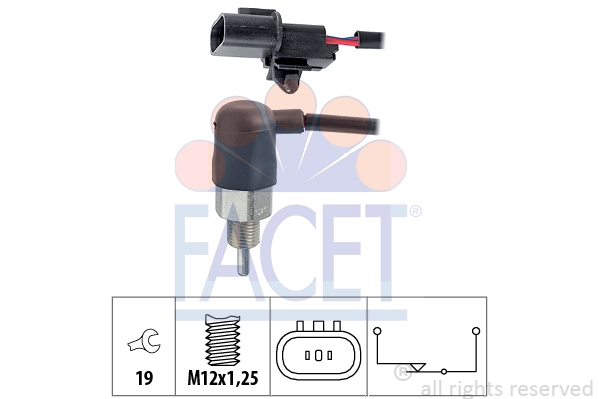 FACET 7.6240 Выключатель, фара заднего хода Made in Italy - OE Equivalent