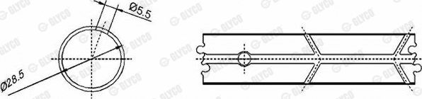 Вкладыши шатунные Glyco                55-3625 SEMI