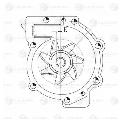 Насос водяной для ам Volvo S60 (10-)s80 (98-)v70 (00-)xc60 (07-)xc90 (02-) 2.0d2.4d () Luzar                LWP 1045